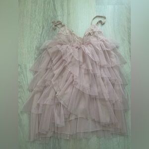 Free People Intimately Free Mini Tutu Slip Dress NWT $128 XS Pink